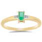 Inel din Argint 925 Placat cu Aur ( 2.04 grame ) cu Smarald Brazilian și Zircon Alb 0.3 Carate