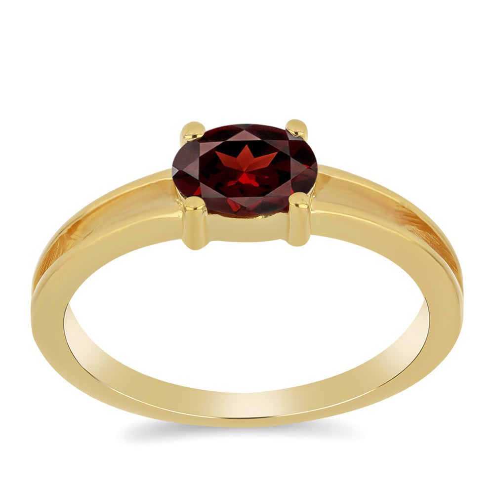 Inel din Argint 925 Placat cu Aur ( 2.25 grame ) cu Granat Barton 0.92 Carate 3 