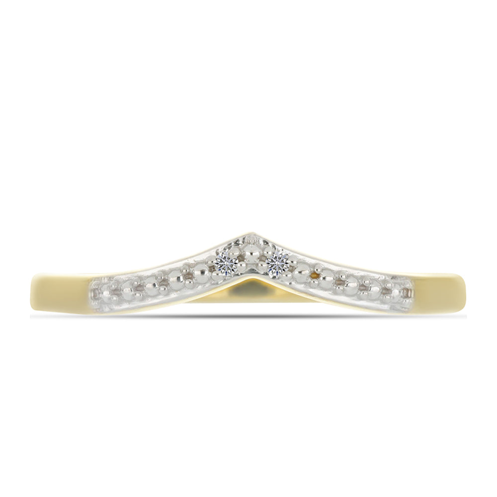 Inel din Argint 925 Placat cu Aur ( 1.84 grame ) cu Diamant Alb 0.02 Carate 1 