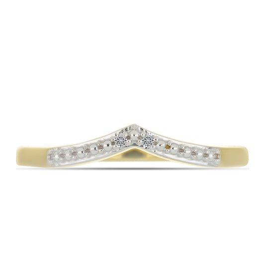 Inel din Argint 925 Placat cu Aur ( 1.84 grame ) cu Diamant Alb 0.02 Carate
