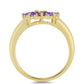 Inel din Argint 925 Placat cu Aur ( 2.56 grame ) cu Ametist Marocan și Zircon Alb 0.75 Carate
