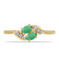Inel din Argint 925 Placat cu Aur ( 1.76 grame ) cu Smarald Brazilian și Zircon Alb 0.48 Carate