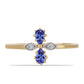 Inel din Argint 925 Placat cu Aur ( 1.89 grame ) cu Tanzanit și Zircon Alb 0.42 Carate