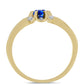 Inel din Argint 925 Placat cu Aur ( 1.94 grame ) cu Safir Albastru Australian și Zircon Alb 0.46 Carate