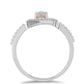 Inel din Argint 925 ( 2.31 grame ) cu Opal Etiopian Lega Dembi și Zircon Alb 0.31 Carate