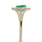 Inel din Argint 925 Placat cu Aur ( 2.69 grame ) cu Smarald Brazilian și Zircon Alb Natural 0.3 Carate