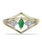 Inel din Argint 925 Placat cu Aur ( 2.55 grame ) cu Smarald Brazilian și Zircon Alb 0.28 Carate