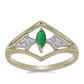 Inel din Argint 925 Placat cu Aur ( 2.55 grame ) cu Smarald Brazilian și Zircon Alb 0.28 Carate