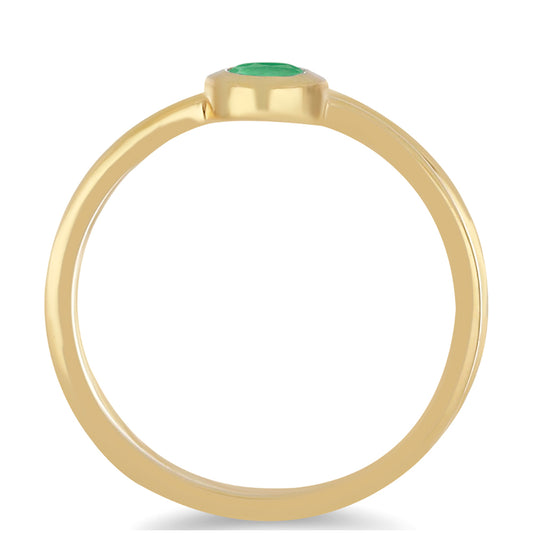 Inel din Argint 925 Placat cu Aur ( 2.47 grame ) cu Smarald Brazilian 0.36 Carate