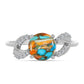 Inel din Argint 925 ( 2.01 grame ) cu Turcoaz Oyster și Zircon Alb 2.65 Carate