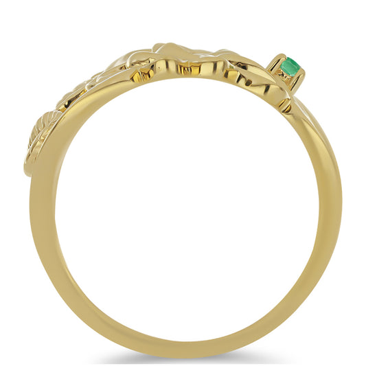 Inel din Argint 925 Placat cu Aur ( 3.8 grame ) cu Smarald Brazilian 0.04 Carate