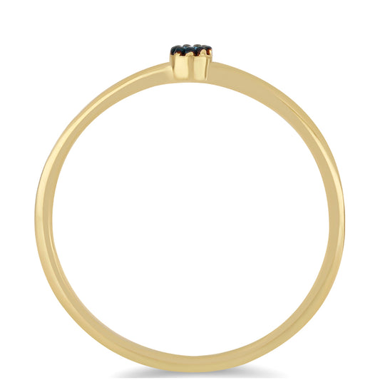 Inel din Argint 925 Placat cu Aur ( 1.64 grame ) cu Diamant Albastru 0.03 Carate