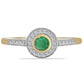 Inel din Argint 925 Placat cu Aur ( 2.14 grame ) cu Smarald Brazilian și Zircon Alb 0.57 Carate