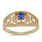 Inel din Argint 925 Placat cu Aur ( 4.43 grame ) cu Tanzanit 0.27 Carate