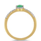 Inel din Argint 925 Placat cu Aur ( 2.07 grame ) cu Smarald Brazilian și Zircon Alb 0.61 Carate