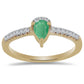 Inel din Argint 925 Placat cu Aur ( 2.07 grame ) cu Smarald Brazilian și Zircon Alb 0.61 Carate