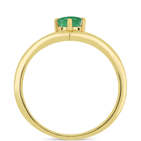 Inel din Argint 925 Placat cu Aur ( 2.46 grame ) cu Smarald Brazilian 0.48 Carate