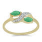 Inel din Argint 925 Placat cu Aur ( 2.34 grame ) cu Smarald Brazilian și Zircon Alb 0.58 Carate
