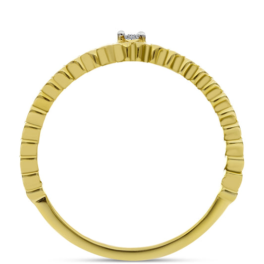 Inel din Argint 925 Placat cu Aur ( 3.02 grame ) cu Diamant Alb 0.02 Carate