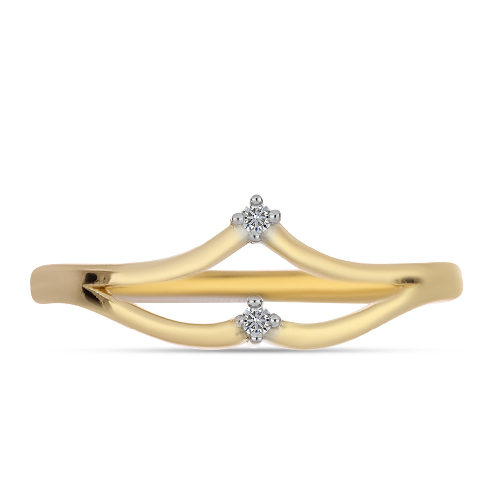 Inel din Argint 925 Placat cu Aur ( 2.25 grame ) cu Diamant Alb 0.02 Carate 1 