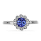 Inel din Argint 925 ( 2.07 grame ) cu Tanzanit și Zircon Alb Natural 0.56 Carate