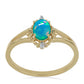 Inel din Argint 925 Placat cu Aur ( 2.3 grame ) cu Opal Etiopian și Zircon Alb 0.51 Carate