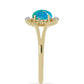 Inel din Argint 925 Placat cu Aur ( 2.3 grame ) cu Opal Etiopian și Zircon Alb 0.51 Carate