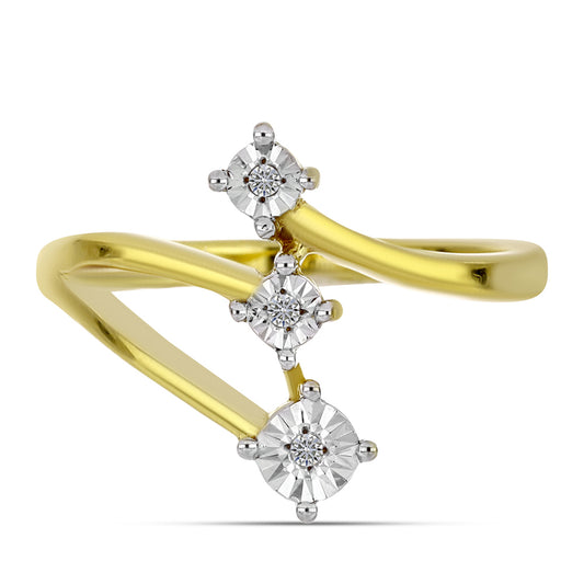 Inel din Argint 925 Placat cu Aur ( 2.61 grame ) cu Diamant Alb 0.02 Carate