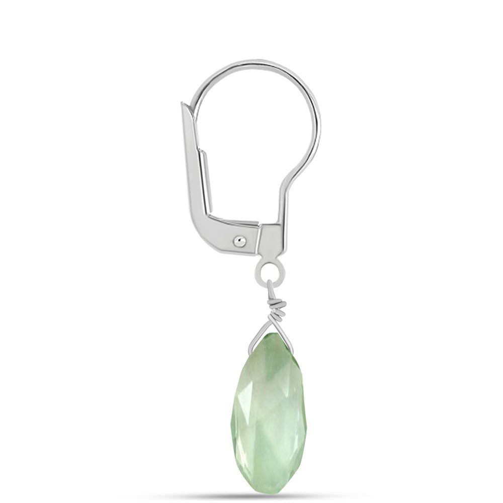 Cercei din Argint 925 ( 0.85 grame ) cu Ametist Verde 7.69 Carate 2 