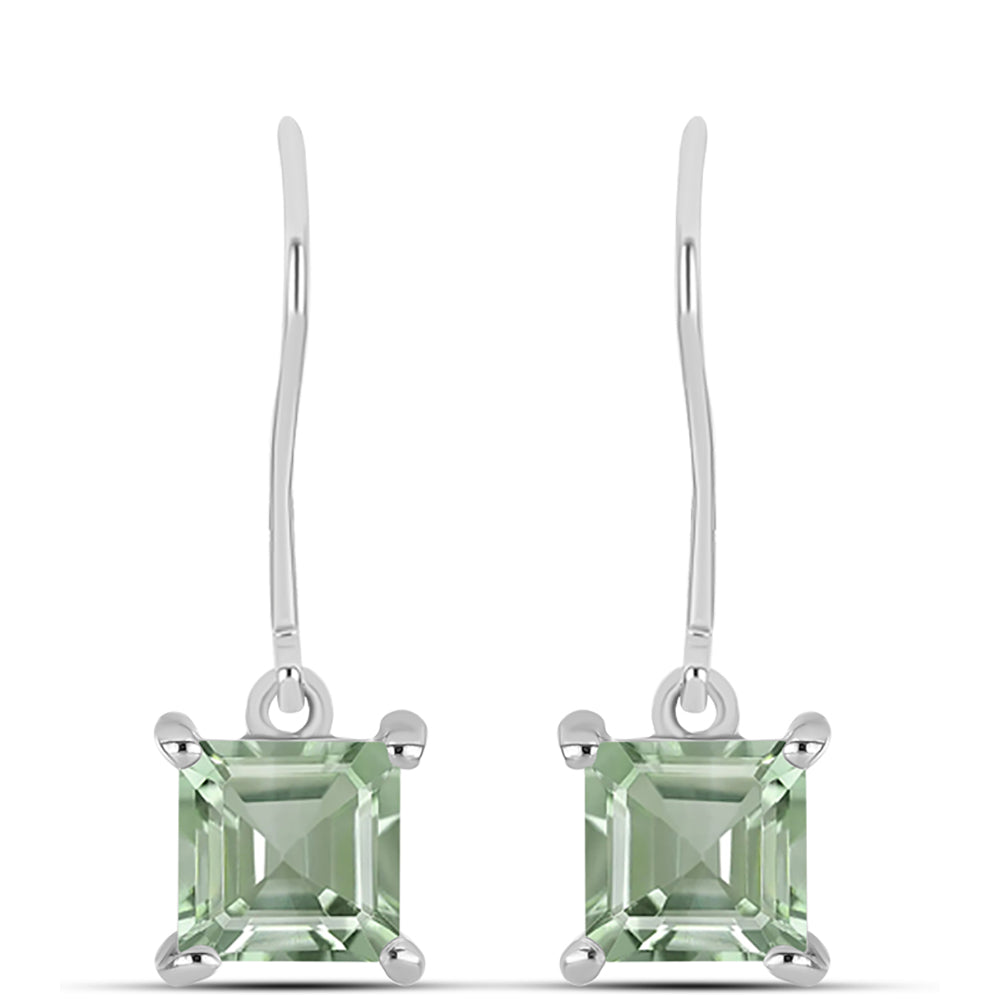 Cercei din Argint 925 ( 1.74 grame ) cu Ametist Verde 2.39 Carate 1 