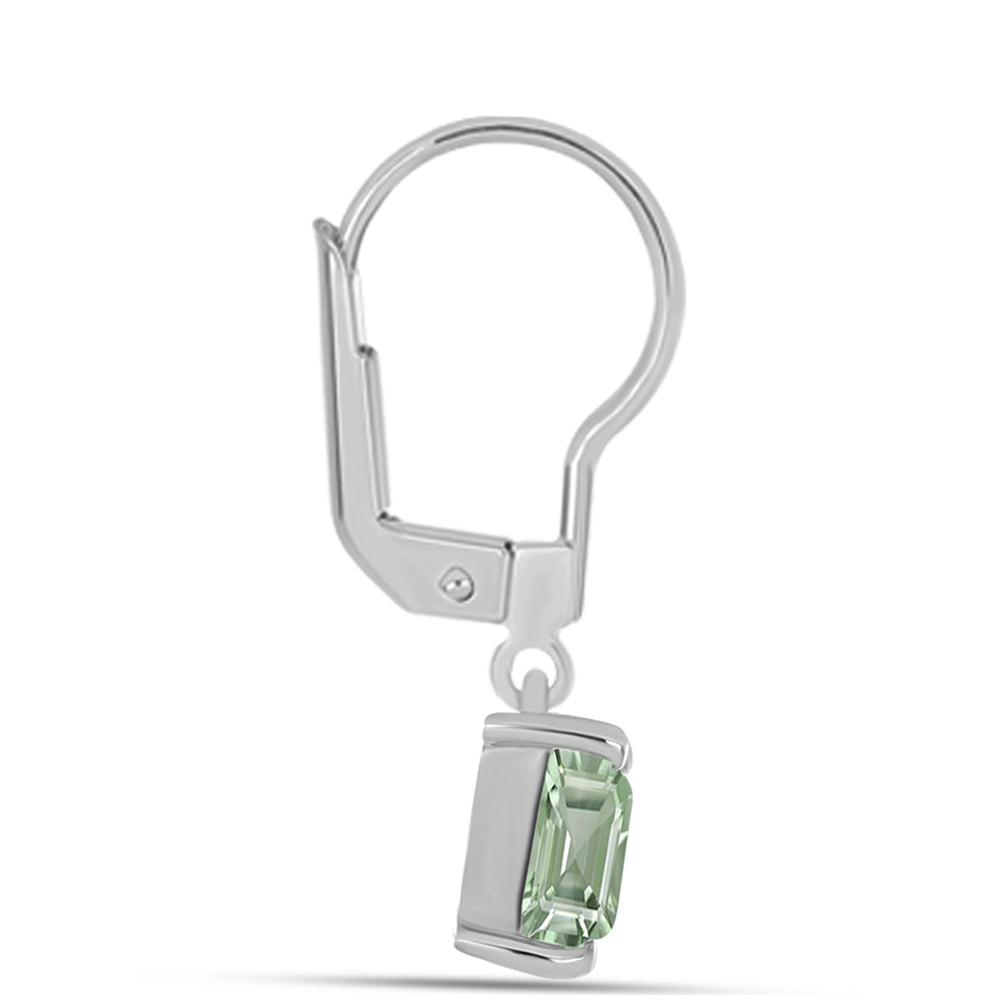Cercei din Argint 925 ( 1.74 grame ) cu Ametist Verde 2.39 Carate 2 