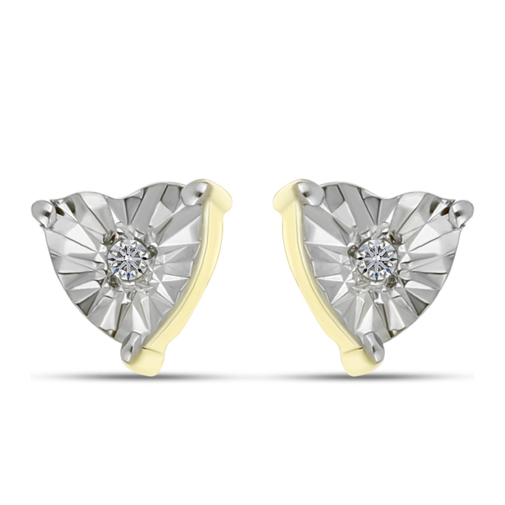 Cercei din Argint 925 Placat cu Aur ( 1.44 grame ) cu Diamant Alb 0.02 Carate