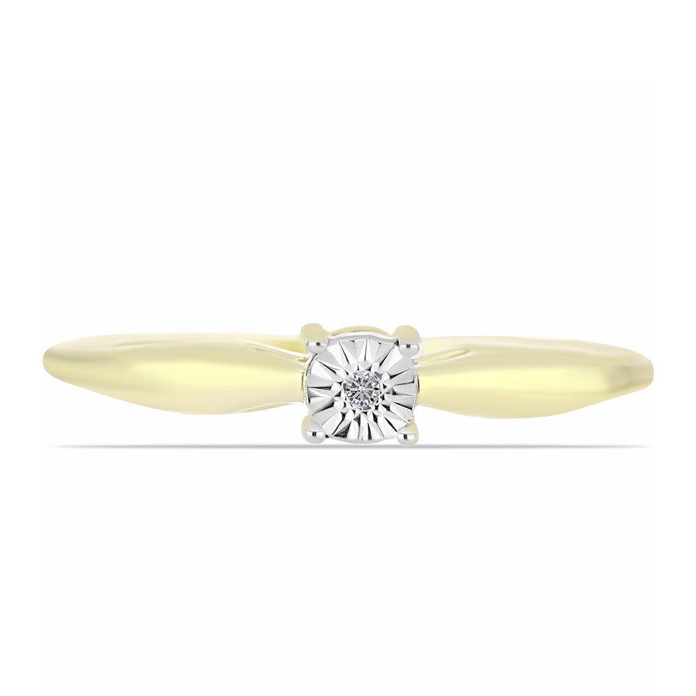 Inel din Argint 925 Placat cu Aur ( 2.22 grame ) cu Diamant Alb 0.01 Carate 1 
