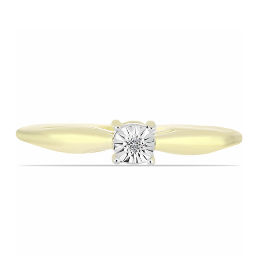 Inel din Argint 925 Placat cu Aur ( 2.22 grame ) cu Diamant Alb 0.01 Carate