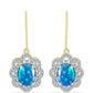 Cercei din Argint 925 Placat cu Aur ( 3.99 grame ) cu Opal Etiopian ”Paradis” și Topaz Alb 3.19 Carate
