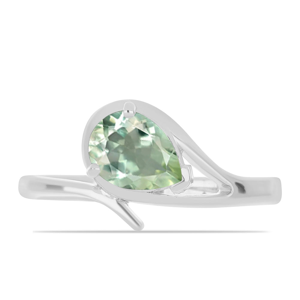 Inel din Argint 925 ( 2.59 grame ) cu Ametist Verde 1.01 Carate 1 