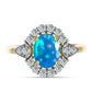 Inel din Argint 925 Placat cu Aur ( 2.85 grame ) cu Opal Etiopian ”Paradis” și Topaz Alb 1.64 Carate