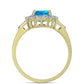 Inel din Argint 925 Placat cu Aur ( 2.85 grame ) cu Opal Etiopian ”Paradis” și Topaz Alb 1.64 Carate
