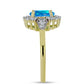 Inel din Argint 925 Placat cu Aur ( 2.85 grame ) cu Opal Etiopian ”Paradis” și Topaz Alb 1.64 Carate