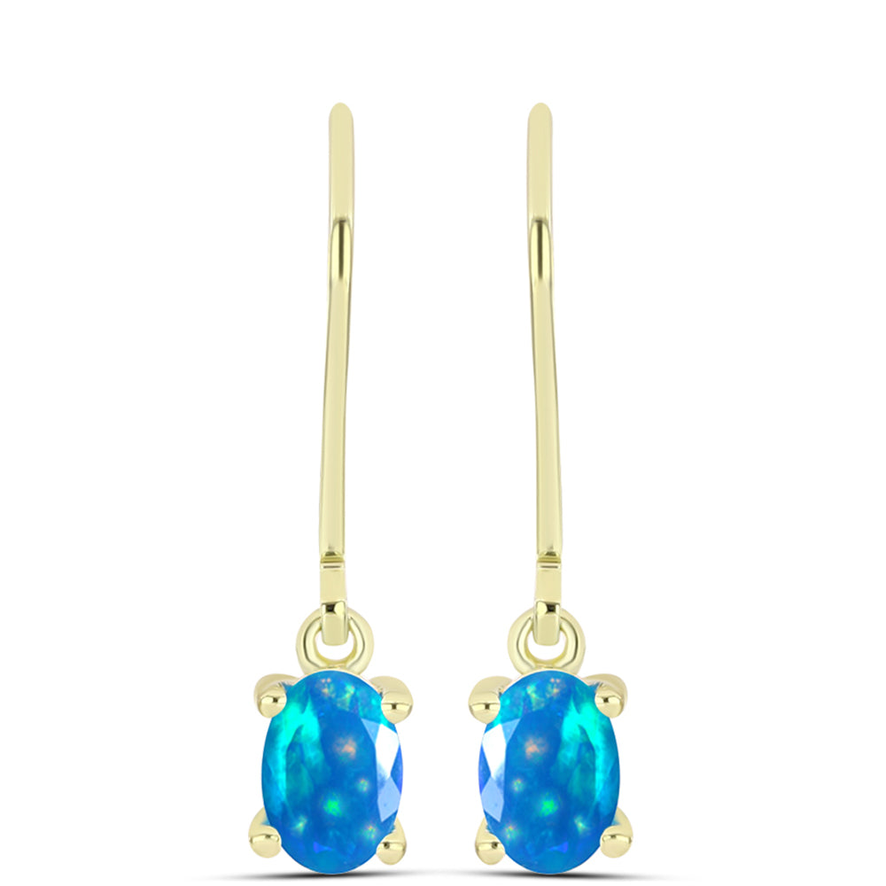 Cercei din Argint 925 Placat cu Aur ( 1.44 grame ) cu Opal Etiopian ”Paradis” 0.59 Carate