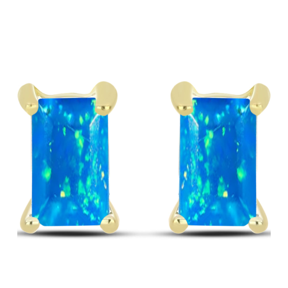 Cercei din Argint 925 Placat cu Aur ( 1.14 grame ) cu Opal Etiopian ”Paradis” 0.37 Carate