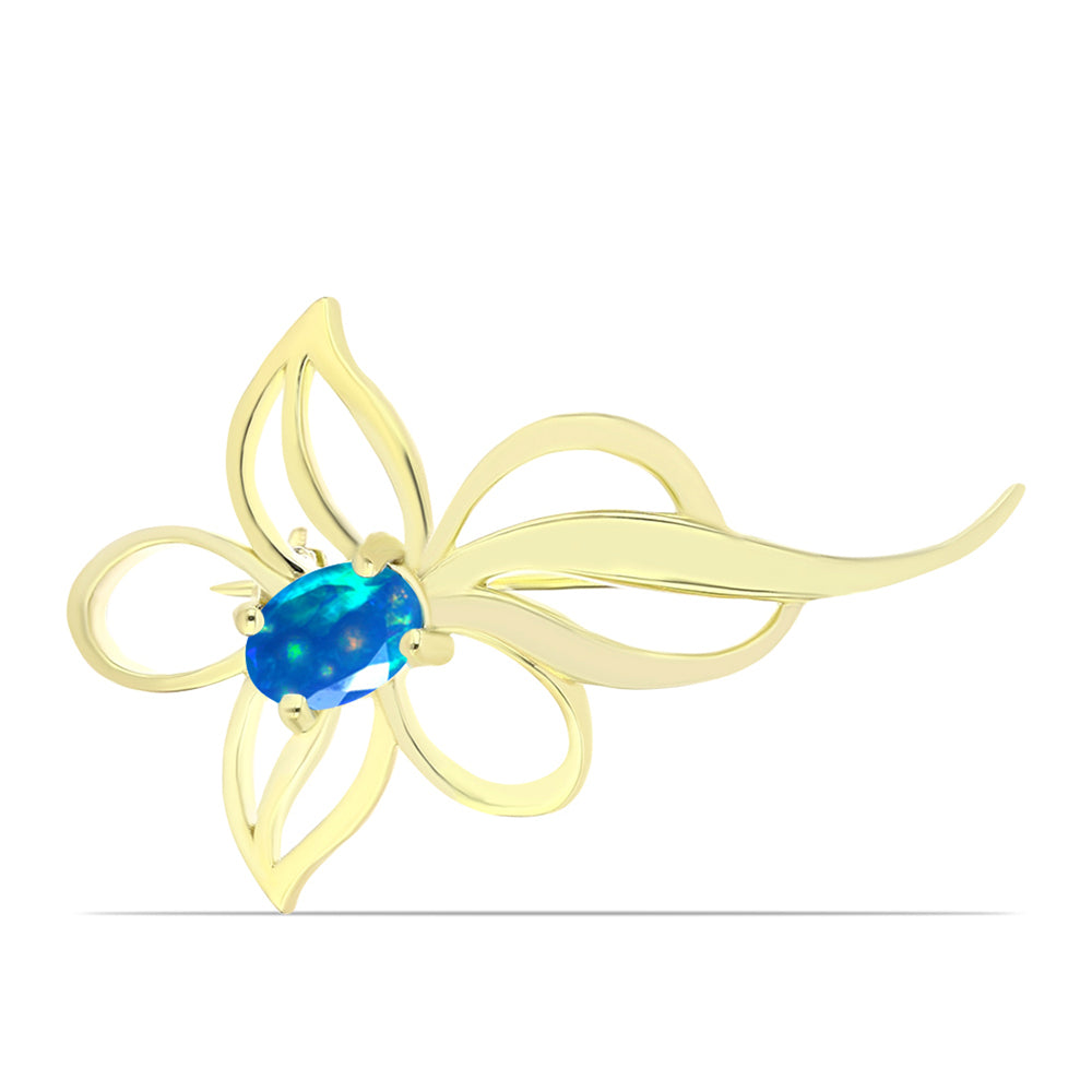 Broşă din Argint 925 Placat cu Aur ( 3.57 grame ) cu Opal Etiopian ”Paradis” 0.47 Carate 1 