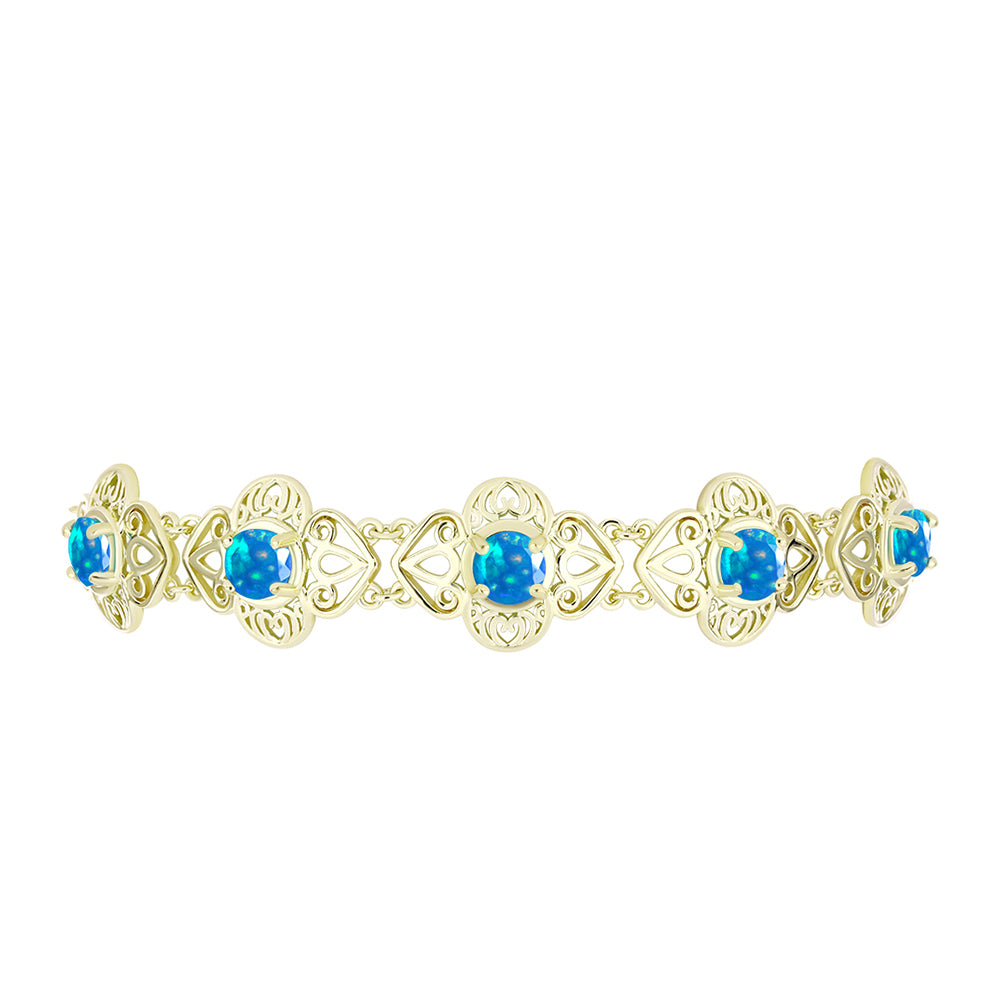 Brățară din Argint 925 Placat cu Aur ( 9.45 grame ) cu Opal Etiopian ”Paradis” 2.43 Carate 2 