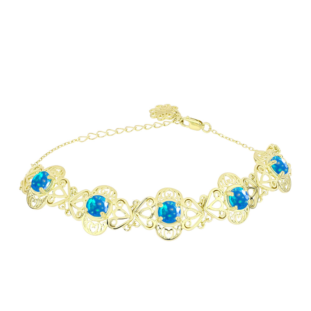 Brățară din Argint 925 Placat cu Aur ( 9.45 grame ) cu Opal Etiopian ”Paradis” 2.43 Carate 1 