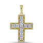 Cruce Pandantiv din Argint 925 Placat cu Aur ( 2.59 grame ) cu Diamant Alb 0.05 Carate