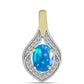 Pandantiv din Argint 925 Placat cu Aur ( 1.42 grame ) cu Opal Etiopian ”Paradis” și Topaz Alb 0.91 Carate