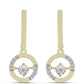 Cercei din Argint 925 Placat cu Aur ( 4.81 grame ) cu Diamant Alb și Topaz Alb 0.16 Carate