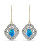 Cercei din Argint 925 Placat cu Aur ( 4.12 grame ) cu Opal Etiopian ”Paradis” și Topaz Alb 1.7 Carate