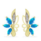 Cercei din Argint 925 Placat cu Aur ( 3.66 grame ) cu Opal Etiopian ”Paradis” și Topaz Alb 0.7 Carate