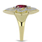 Inel din Argint 925 Placat cu Aur ( 3.22 grame ) cu Granat Rodolit și Topaz Alb 1.2 Carate